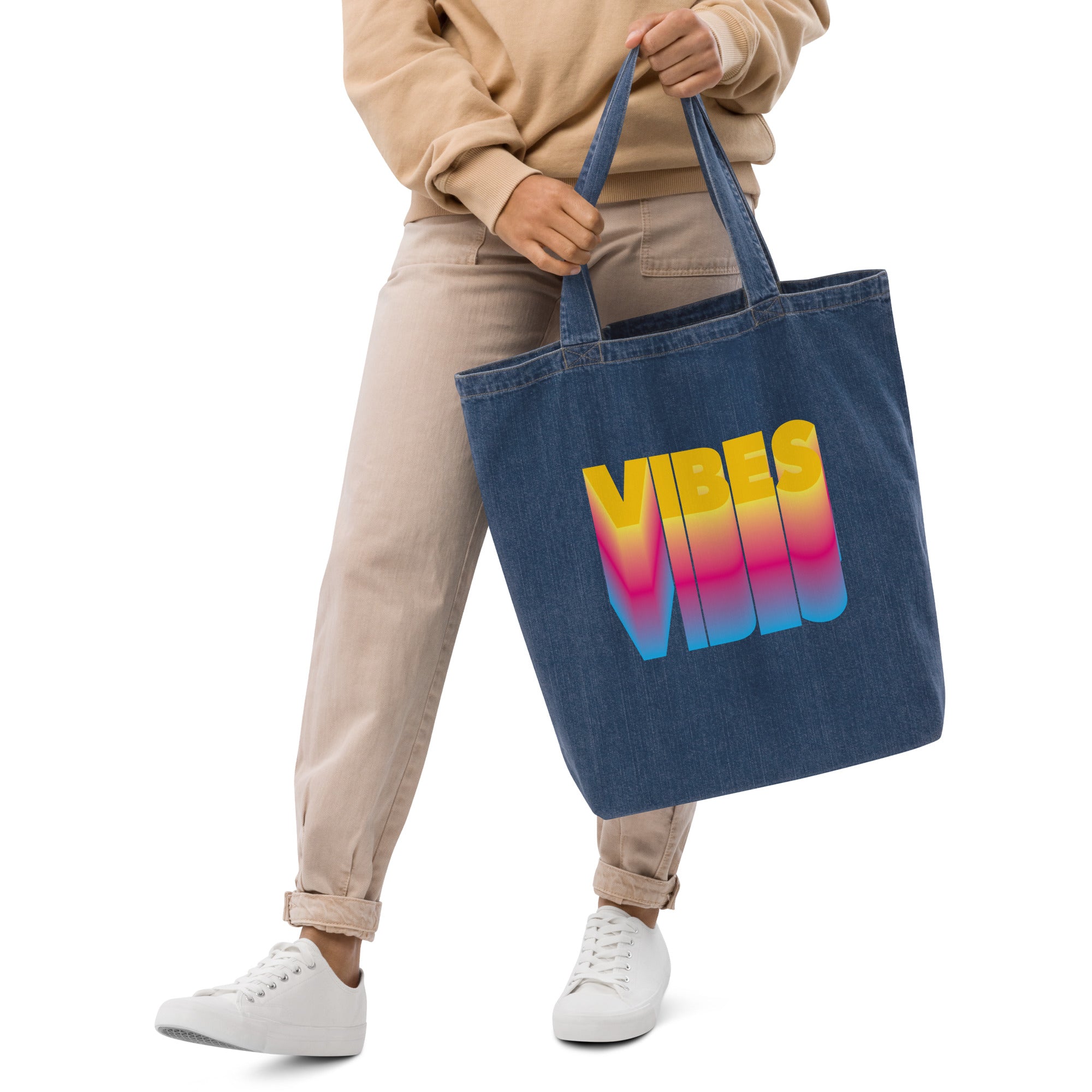 MAKELOVE™ VIBES Organic Denim Tote Bag