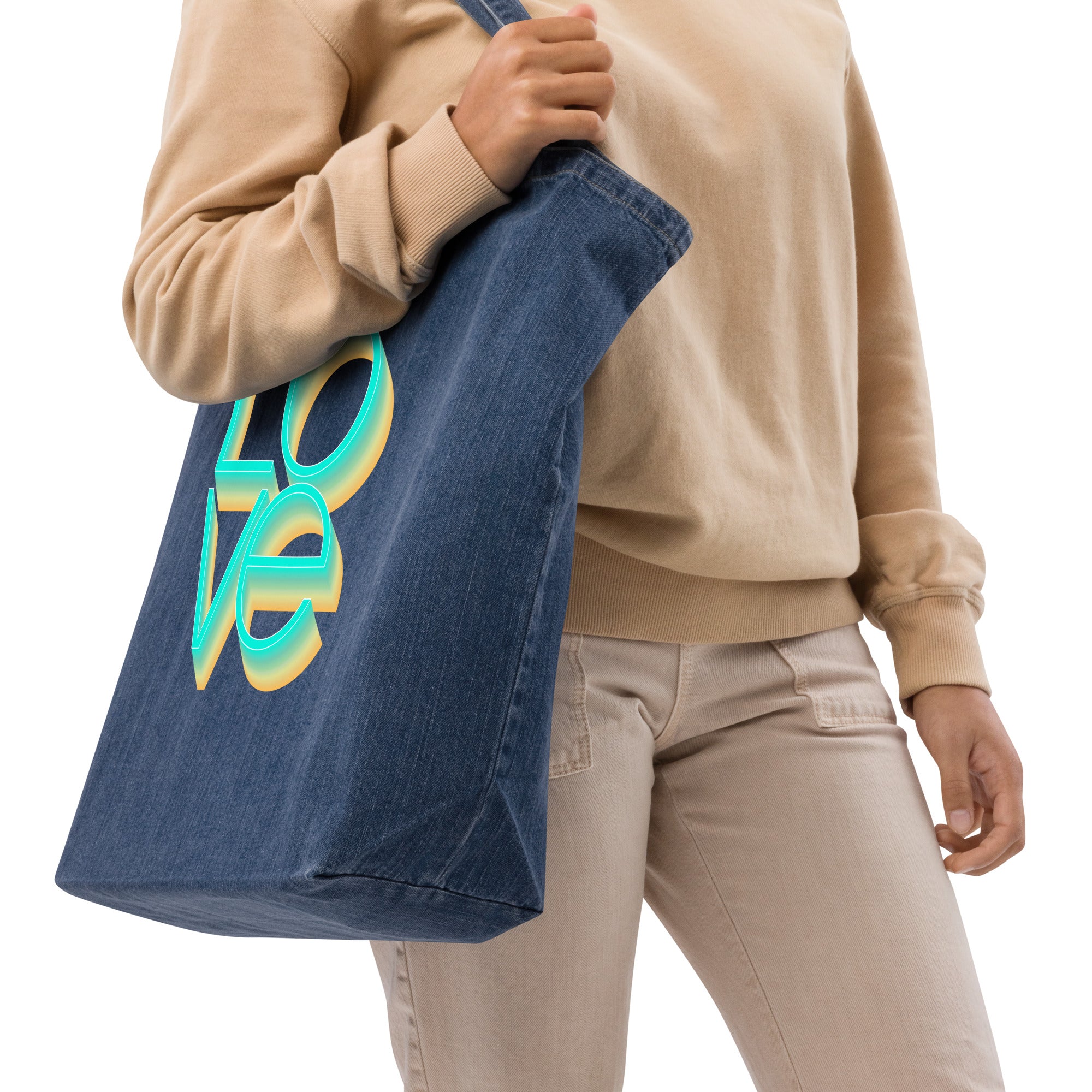 MAKELOVE™ LOVE Organic Denim Tote Bag